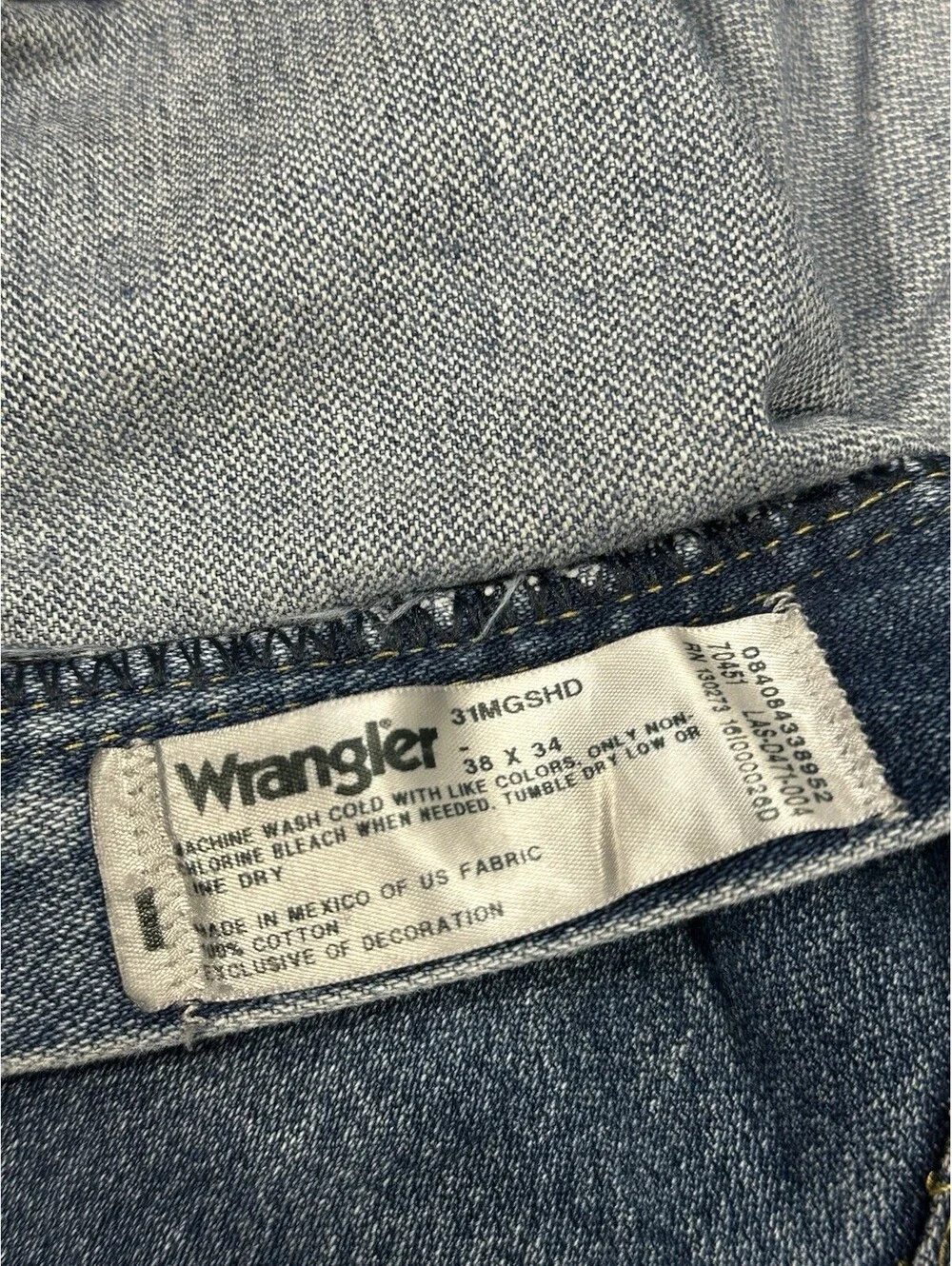 Wrangler George 37x31 Strait Jeans Cowboy Cut Men Blue Denim Straight Leg